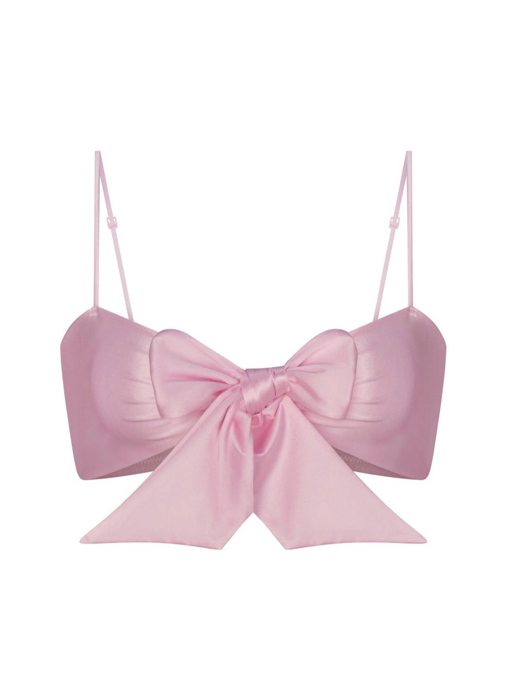 SKIMS Stretch Satin Tie Front Bow Bralette Halite